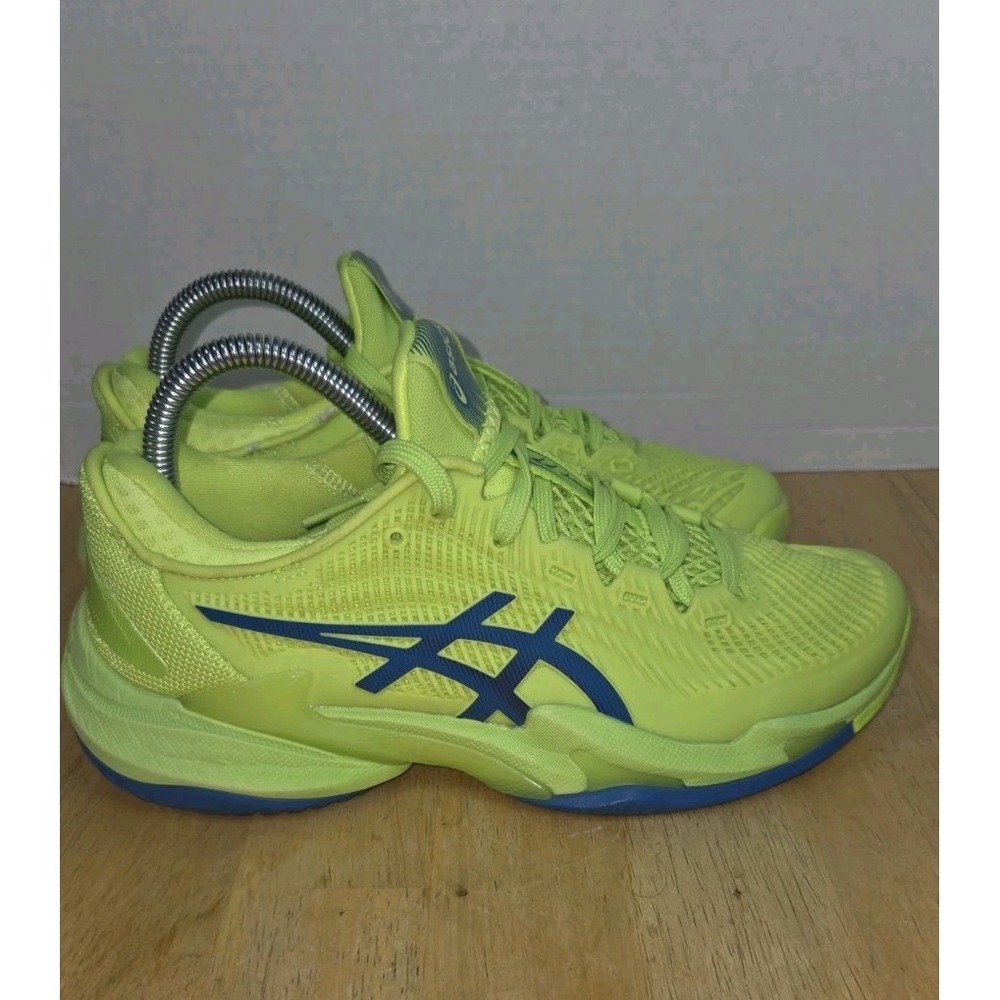 Asics Court FF 3 Womens 6.5 Hazard Green Reborn Blue Tennis Shoes 1042A220-300